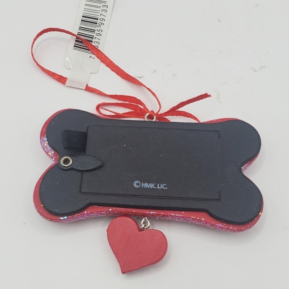 Dog Puppy ORNAMENT SMALL Photo Frame Christmas ORNAMENT 2015 Heart Love - Picture 6 of 7